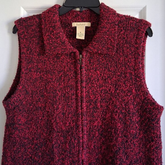 Bechamel Red Zip Cable Knit Sweater Vest Women's Size M - Picture 3 of 12